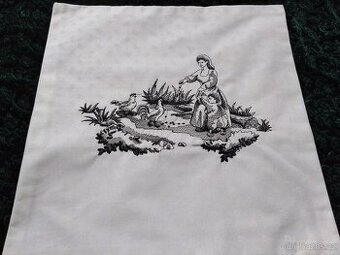 VYŠÍVANÝ POLŠTÁŘEK - MAMINKA + CHLAPEČEK + JEZÍRKO