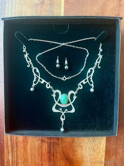 Secesní náhrdelník s náušnicemi