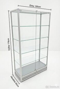 Prosklené prodejní vitríny, zachovalé