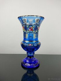 Kobaltovo-modrá krištáľová váza - 1