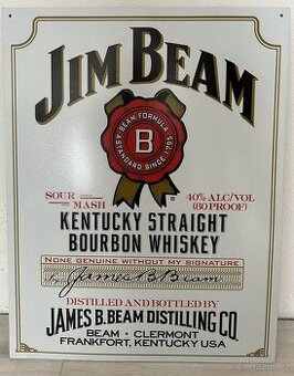 PRODÁNO Plechová reklamní cedule Jim Beam 30x40cm