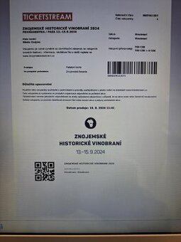 Vinobraní Znojmo, 4ks permanentka 12.- 14.9.2025