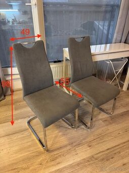 Židle jídelní šedé 2ks + další drobný nábytek