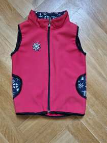 Červená dětská softshellová vesta vel. 98 - 128
