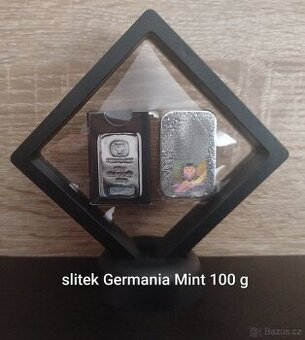 Stříbrný investiční slitek Germania Mint 100 g