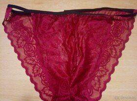 Pánské červené krajkové slipy