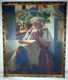 Obraz Vyšívačka - Vojtěch Pernica