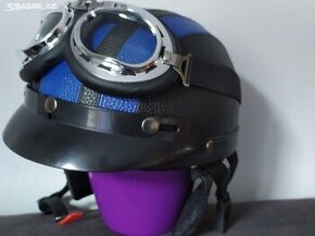 Retro helma - modrá