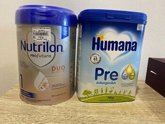 Nutrilon 1 + Humana Pre – nové, neotevřené