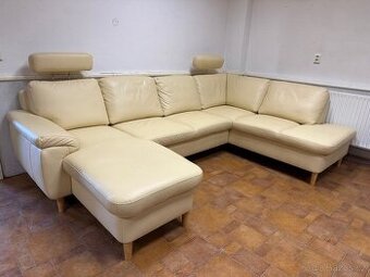 Sedací souprava Longlife, pravá kůže, tvar U