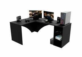 Počítačový rohový stůl CARAMBOL- černý - NOVÝ