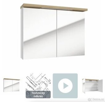 Zrcadlová skříňka Naturel Stilla + LED 80x60 cm bílá