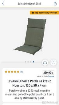 4ks potahů na zahradní křesla