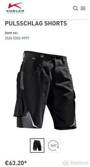 Pracovní kraťasy Kübler, vel.52/L