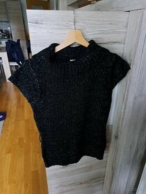 Dámský černý svetr s kr.rukávem, vel. S-M, zn. C&A