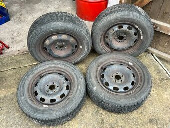 Prodám plechová kola 5x100 R15 + zimní pneu 195/65 R15