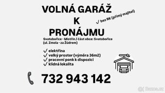 PRONÁJEM GARÁŽE - INZERÁT PLATNÝ DO SMAZÁNÍ