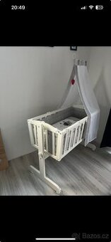 Dřevěná kolébka ROBA pro miminko s příslušenstvím - 1
