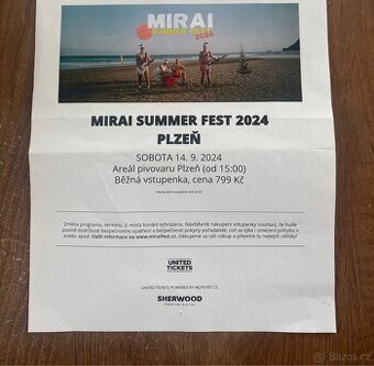 MIRAI SUMMER FEST - PLZEŇ 14.6.2025