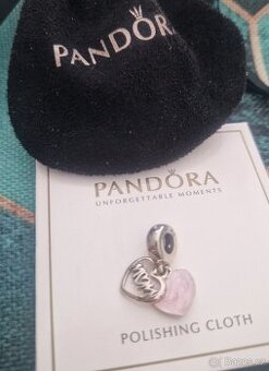 Pandora Mum přívěsek na náramek růžové srdíčko 925