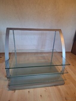 Televizní stolek kov/sklo