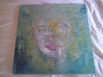Zajímavý Obraz - Abstraktní Umění -OLEJ - Obličej - Signován