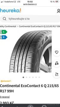 Nové 215/65/17 99 H DOT 2125 Continental