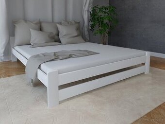 Nová postel MASIV BOROVICE bílá 160x200cm + rošt