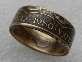 Prsten z mince 1 Koruna 1980 Československa republika