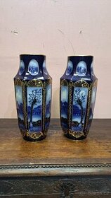 Starožitné Art deco párové porcelánové vázy Limoges 6762