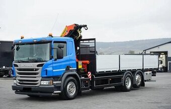 Scania P410 6x2 - valník s hydraulickou rukou Palfinger