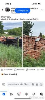 Očištěné pálené cihly za odvoz