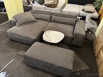 NOVÁ hnědá Sedací souprava Sirpio 270cm s taburetem Tkanina