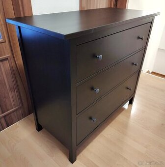 Komoda Ikea Hemnes - 3 šuplíky, černá.
