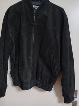 Panska kožená bunda cerna