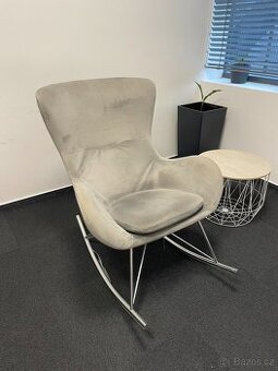 Designové houpací křeslo Sweden II šedý samet