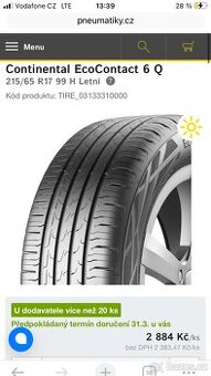 Nové 4x Continental 215/65 R17 99 H DOT 2125