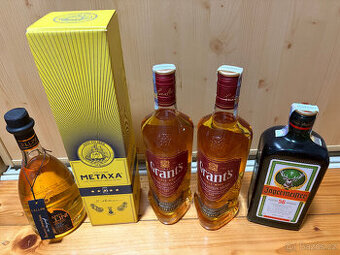 Lahve alkoholu - Grants, Jagermeister, Metaxa, Grappa