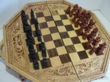 Krásné, dřevěné vyřezávané šachy - Bali - 1