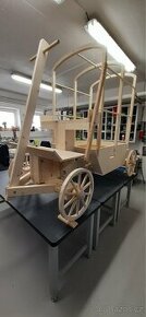 Dřevěný vůz, kopie koňské spřežení - 1