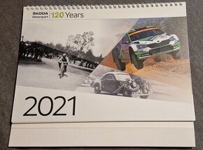 Stolní kalendář Škoda Motorsport 120 let rok 2021