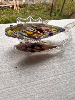 Sada 2 ks dekoračních skleněných ryb