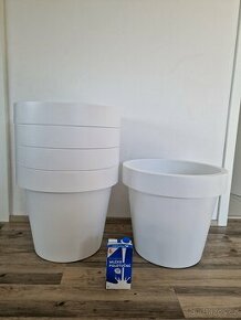 Velky bily kvetinac - 4 ks