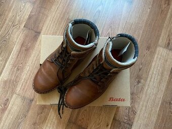 Nové pánské kožené zimní boty Baťa s teplou podšívkou - 44