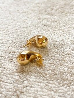 18k zlaté luxusní náušnice fazetované Teardrop