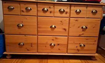 Komoda dřevěná - přírodní dřevo, délka 135 cm