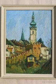 Leopold Musil - Město Písek - silně pastózní olej