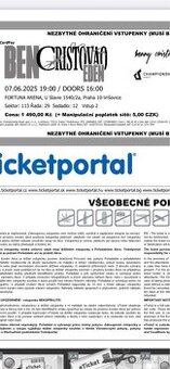 Lístek na koncert Ben Cristovao Eden