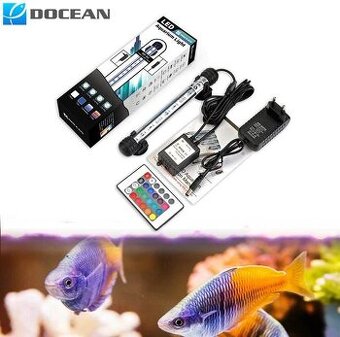 Akvarijní LED RGB osvětlení 18 cm, dálkové ovládání