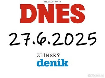 Koupím Zlínský deník / MF Dnes pateční vydání 27.6.2025